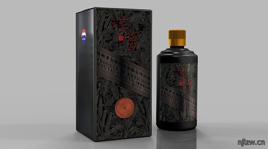 深色色调53度精装白酒包装盒设计案例