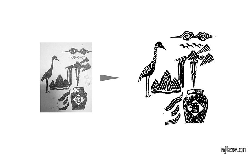 白酒手绘包装盒设计 白酒手绘包装盒设计