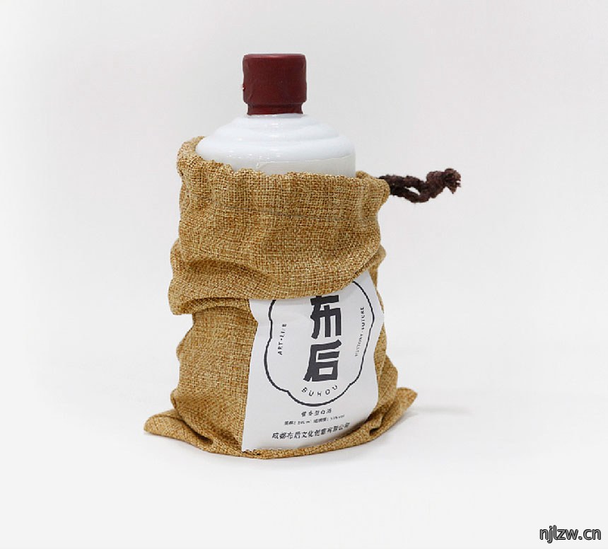 古典布后布袋白酒包装盒设计案例